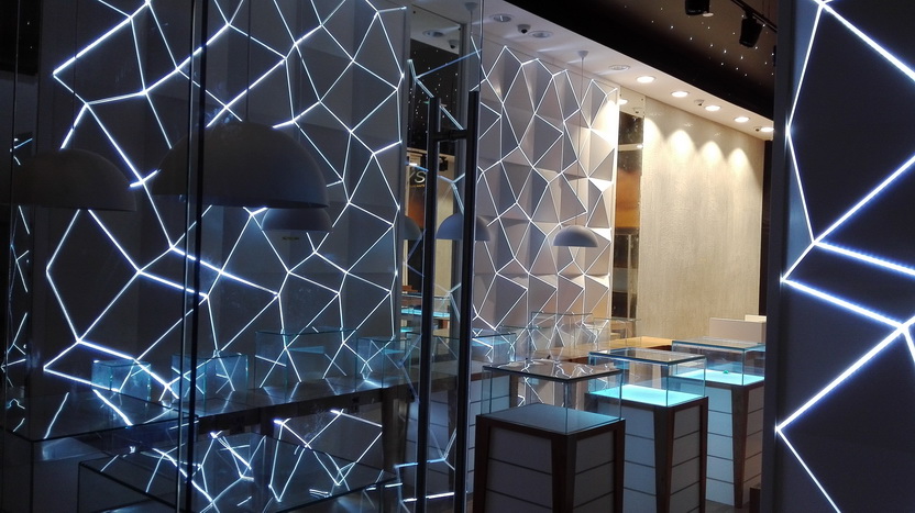 High-end retail interior with custom fixtures
